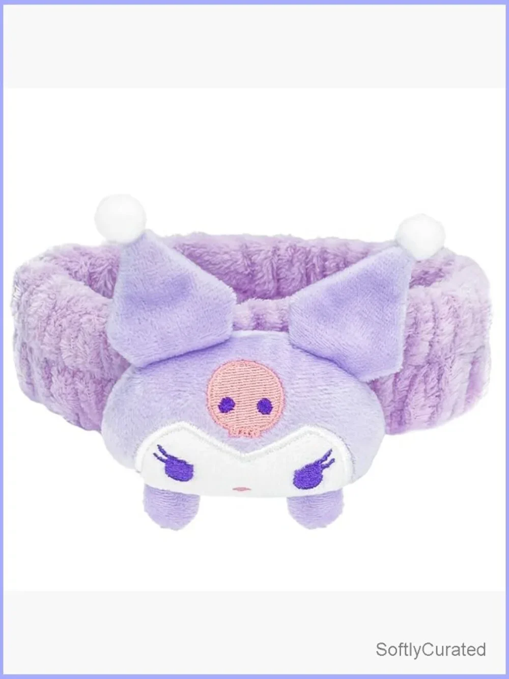 Kawaii Spa Headband for Washing Face - Soft Coral Fleece, Stretchy, Lightweight